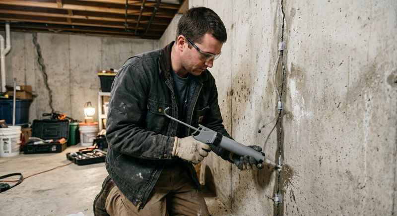 Basement Crack Repair in East Greenwich, RI
