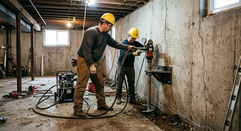 Basement Stabilization in East Greenwich, RI