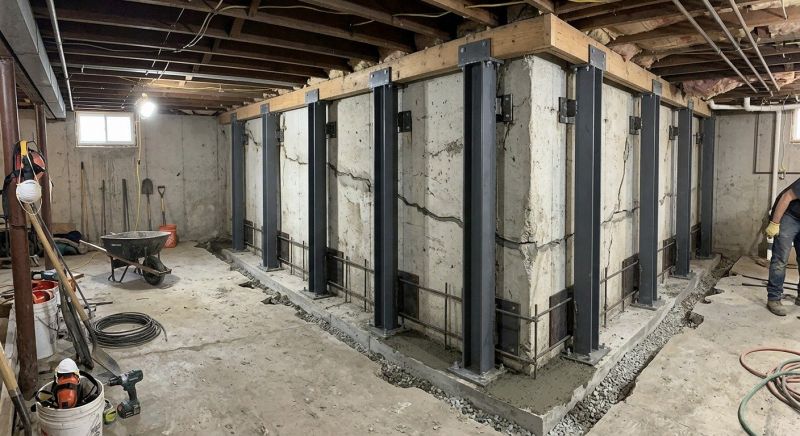 Basement Stabilization in East Greenwich, RI