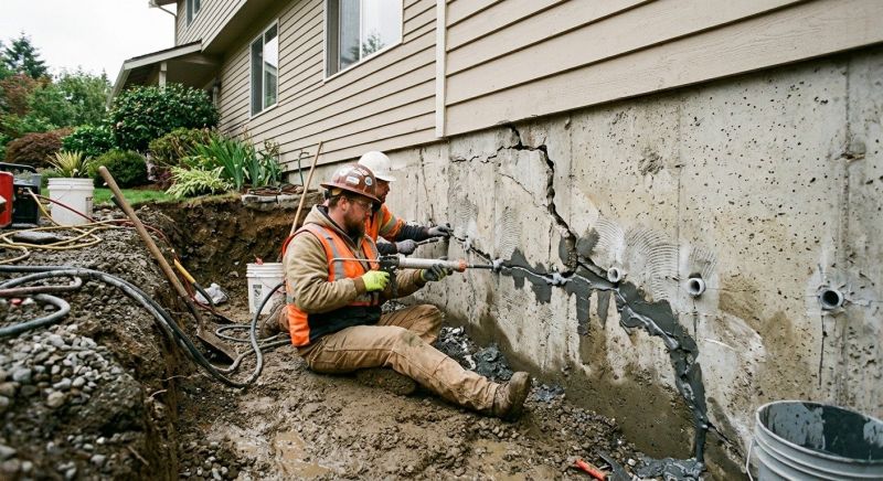 Cracked Foundation Repair in Johnston, RI