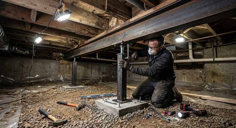 Crawlspace Structural Repair in East Greenwich, RI