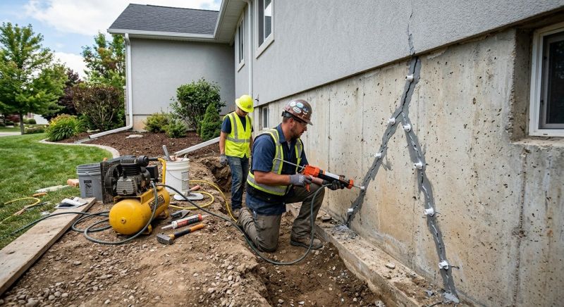 Exterior Foundation Repair in East Greenwich, RI
