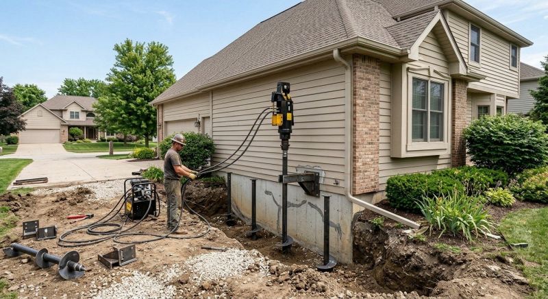 Helical Piers Installation in East Greenwich, RI