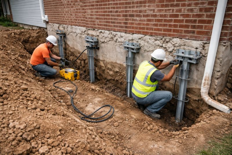 Helical Piers Installation in East Greenwich, RI