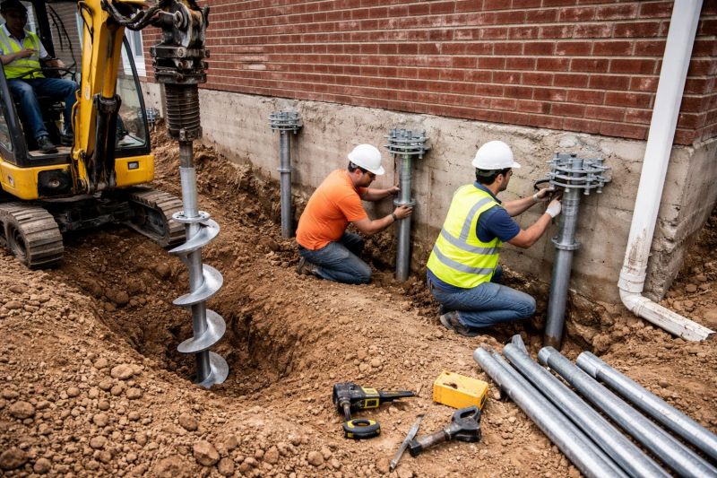 Helical Pile Installation in East Greenwich, RI