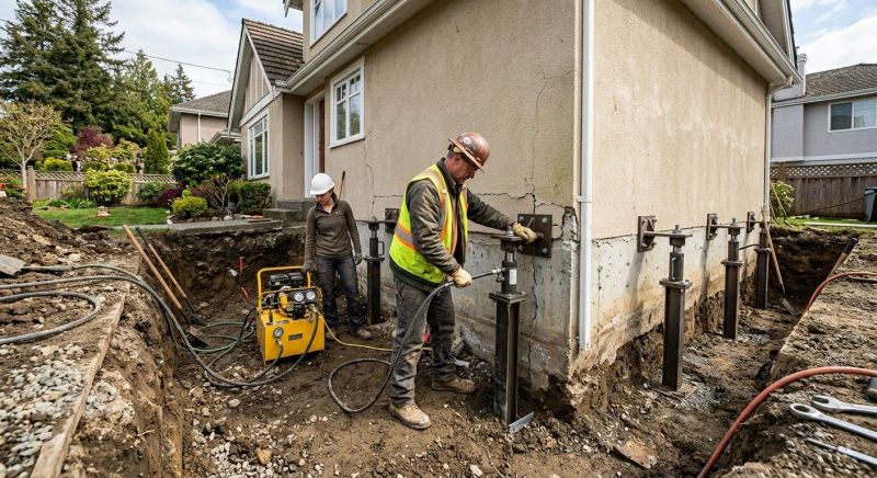 Sinking Foundation Repair in Lincoln, RI