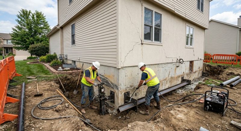 Sinking Foundation Repair in Lincoln, RI
